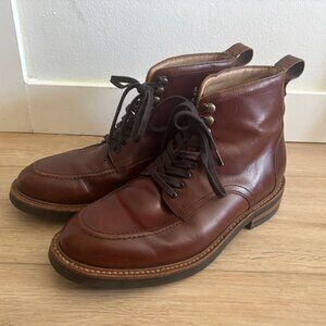 $425 Rhodes Owen Goodyear Welted Brown Moc Toe Leather Boots/Shoes - 9